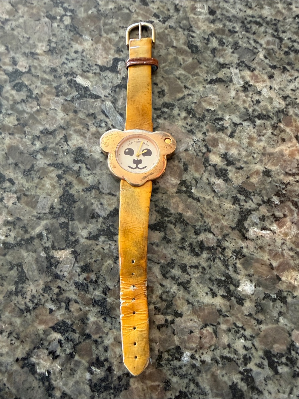 Yellow Bear Face Kids Analog Watch — Unbranded
